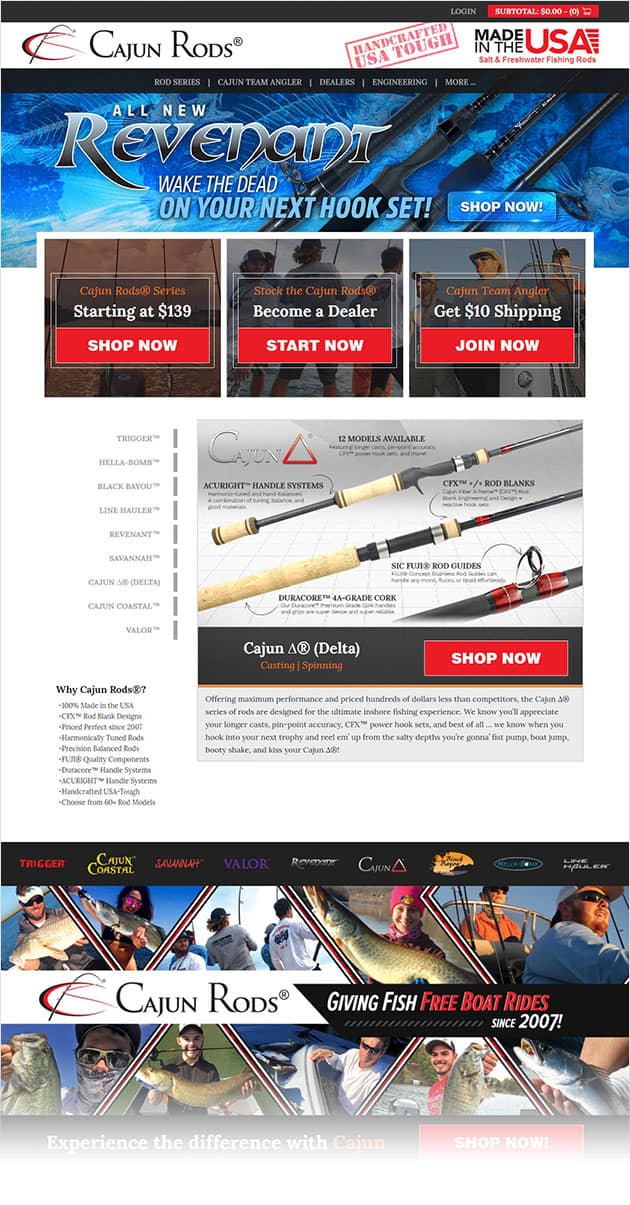 Cajun Custom Rods New Responsive Website - AnoLogix