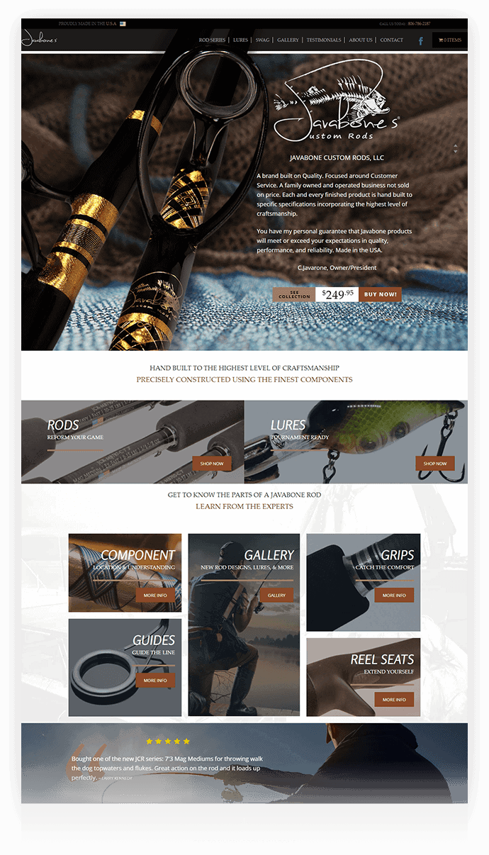Javabone Rods Website Design