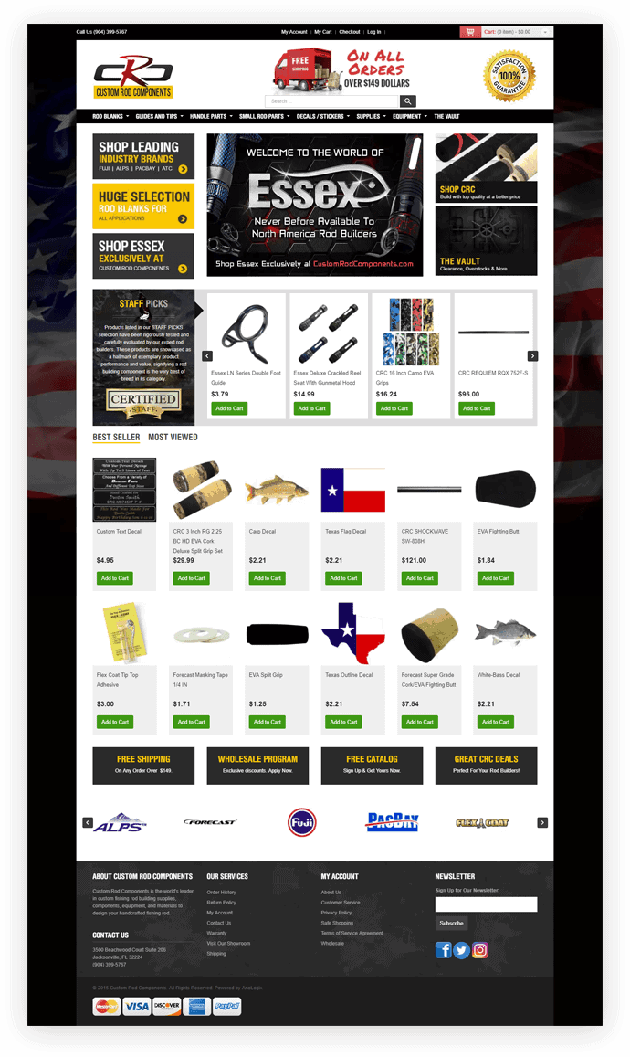 Custom Rod Components Website Design