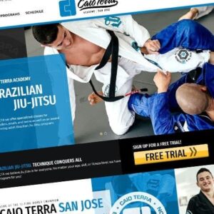 Screenshot of Brazilian Jui-Jitsu website featuring two men sparing