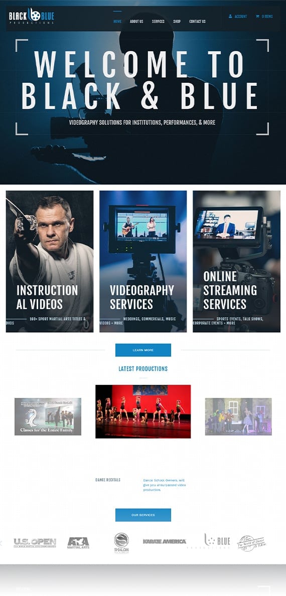 Black and Blue Productions - AnoLogix Featured Website - 2